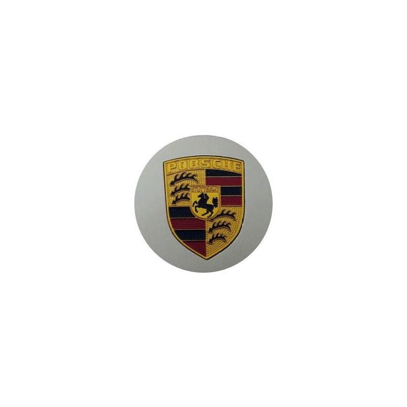 Autocollant PORSCHE centre de roue -944-944-ecusson argent