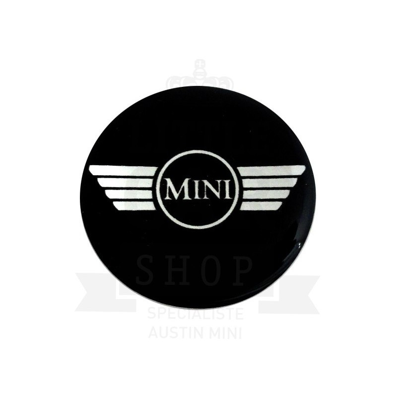 Autocollant MINI-Centre de roue logo noir diam 50 mm